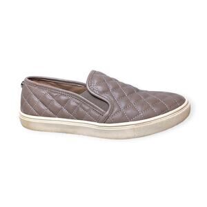 Steve Madden Ecentrcq Gray Taupe Quilted Slip-on Loafer Sneakers‎ Size 7.5